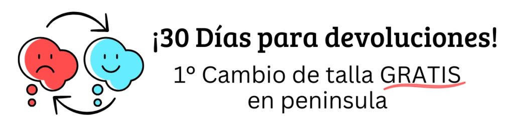 30 dias para devoluciones, primera gratis.